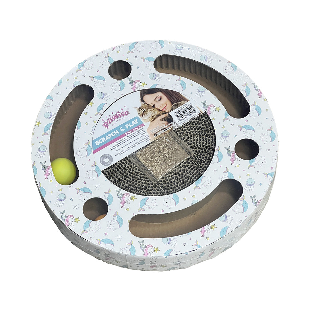 Pawise Round Cat Scratcher with Catnip – JustforPets