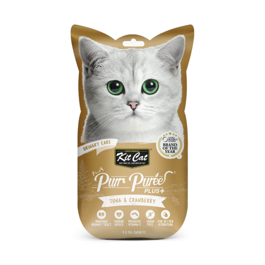 Kit Cat Purr Puree Plus+ Urinary Care Tuna & Cranberry (4 x 15G)