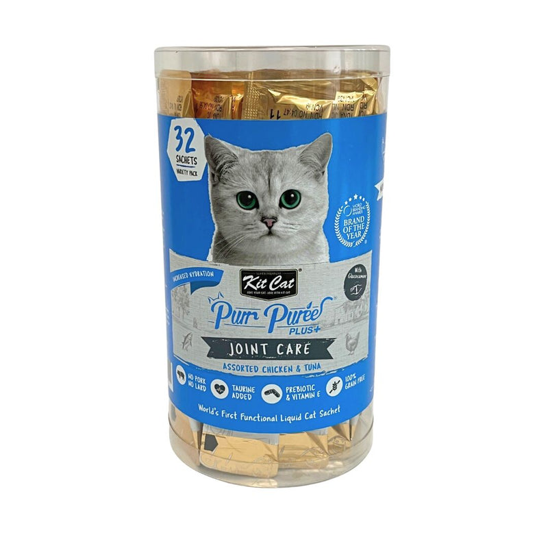 Load image into Gallery viewer, Kit Cat Purr Puree Plus + Collagen Care Chicken and Tuna Cat Treats
