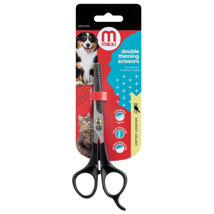 Mikki Double Thinning Scissors for Medium/Long/Thick Coats