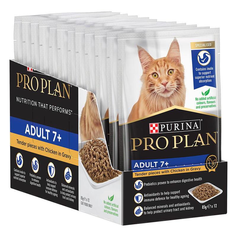Load image into Gallery viewer, Purina Pro Plan Senior 7+ Chicken in Gravy Wet Cat Food
