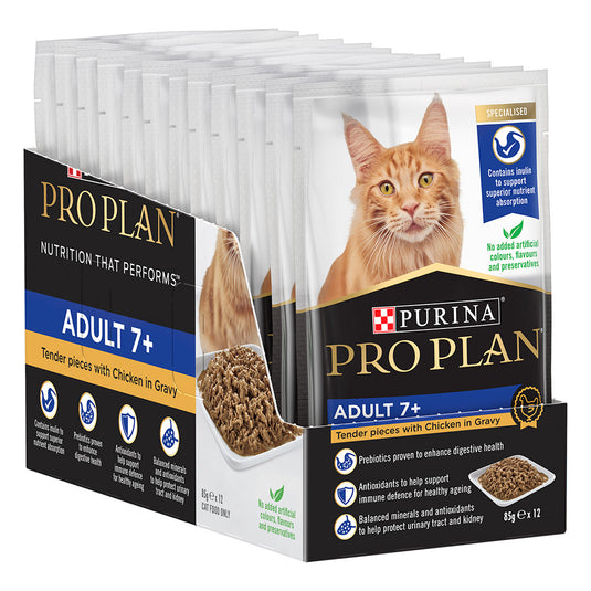 Purina Pro Plan Senior 7+ Chicken in Gravy Wet Cat Food