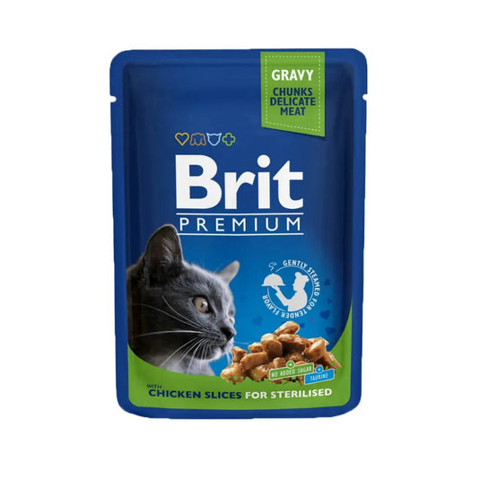 Brit Premium Adult Streilised Chicken in Gravy Wet Cat Food