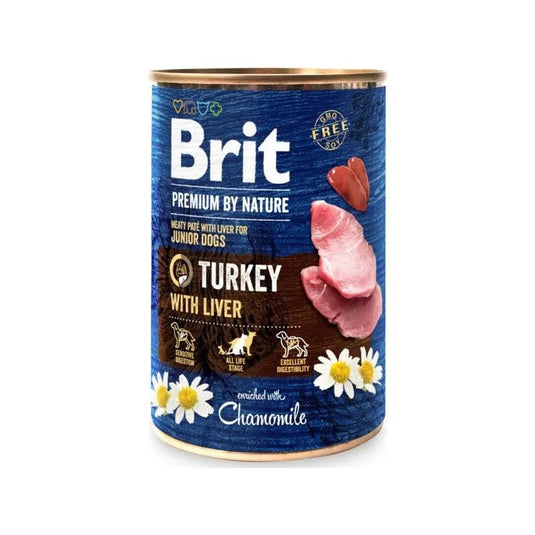 Brit Premium Dog Wet Food - Turkey with Liver Puppy Can