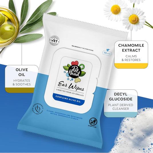 Pet Head Health Cat and Dog Ear Wipes