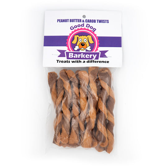 Good Dog Barkery Peanut Butter and Carob Twists
