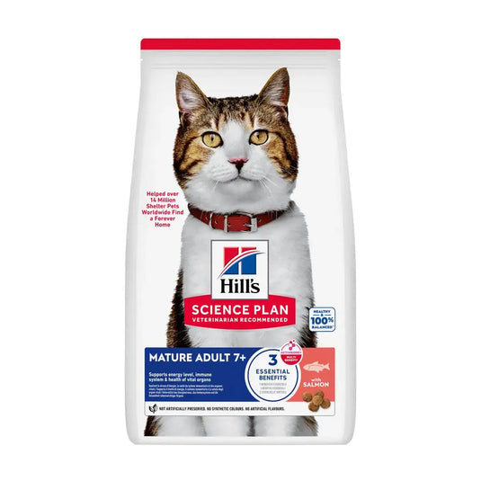 Hills Science Plan Mature Adult Cat 7+ with Salmon