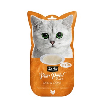 Kit Cat Purr Puree Plus+ Skin & Coat Chicken & Fish Oil (4 x 15G)