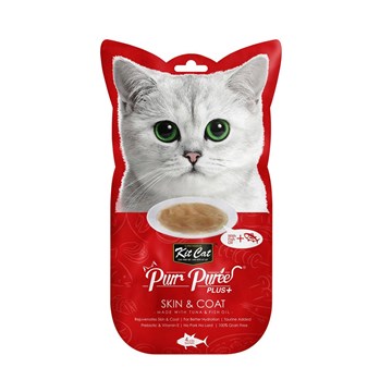 Kit Cat Purr Puree Plus+ Skin & Coat Tuna & Fish Oil (4 x 15G)