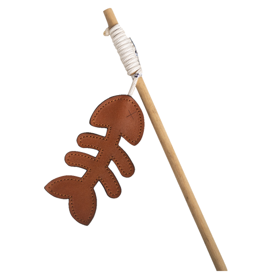 Huntlea Dangler Cat Toy Leather Fishbone