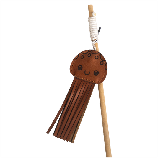 Huntlea Dangler Cat Toy Leather Jelly Fish