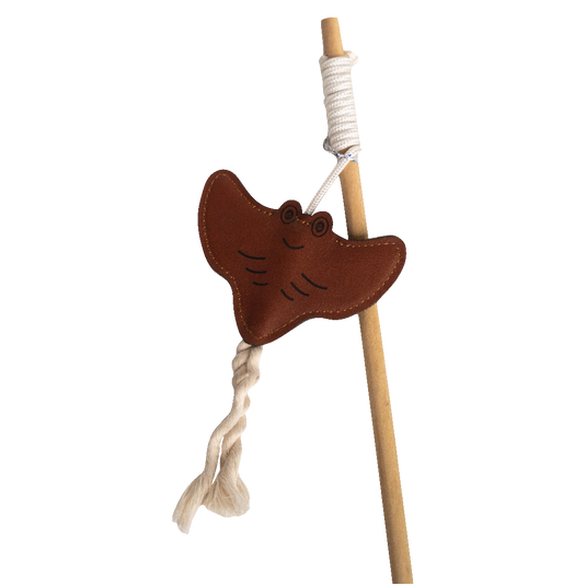 Huntlea Dangler Cat Toy Leather Manta Ray