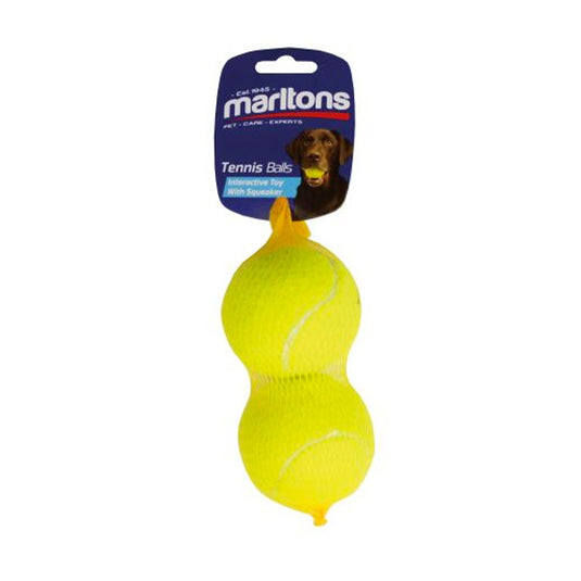 Marltons 2 Pack Squeaky Tennis Balls - SMALL
