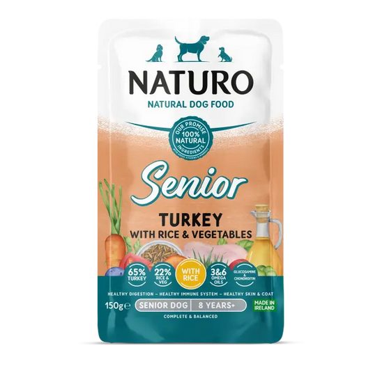 Naturo Senior Turkey Vegetable & Brown Rice Dog Pouches