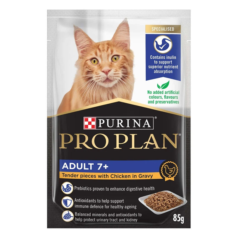 Load image into Gallery viewer, Purina Pro Plan Adult 7+ Chicken in Gravy Wet Cat Food
