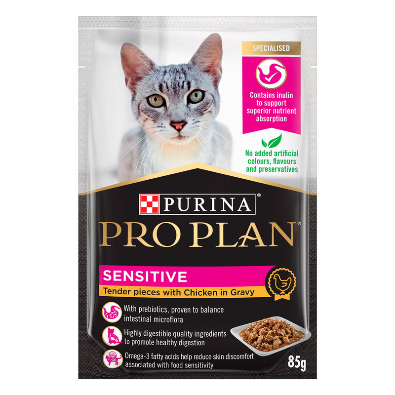 Load image into Gallery viewer, Purina Pro Plan Adult Sensitive Chicken in Gravy Wet Cat Food
