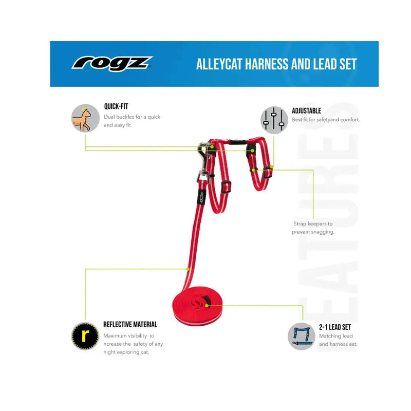 Load image into Gallery viewer, Rogz Alleycat Harness and Lead (Reflective)
