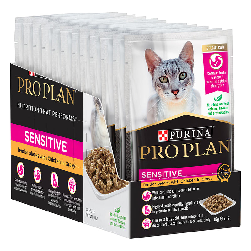 Load image into Gallery viewer, Purina Pro Plan Adult Sensitive Chicken in Gravy Wet Cat Food
