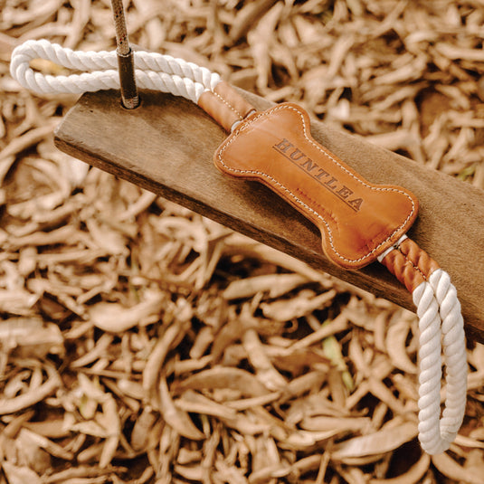 Huntlea Dog Tug Toy with Leather Bone Centre
