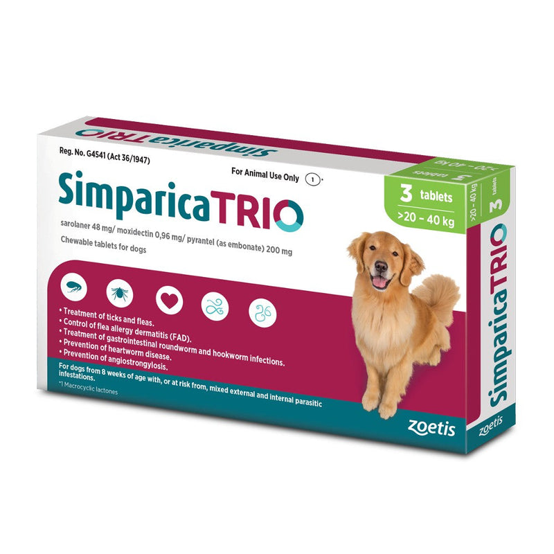 Load image into Gallery viewer, Simparica Trio Tablets for Dogs [Packs of 3 or Single Chew Tablets]
