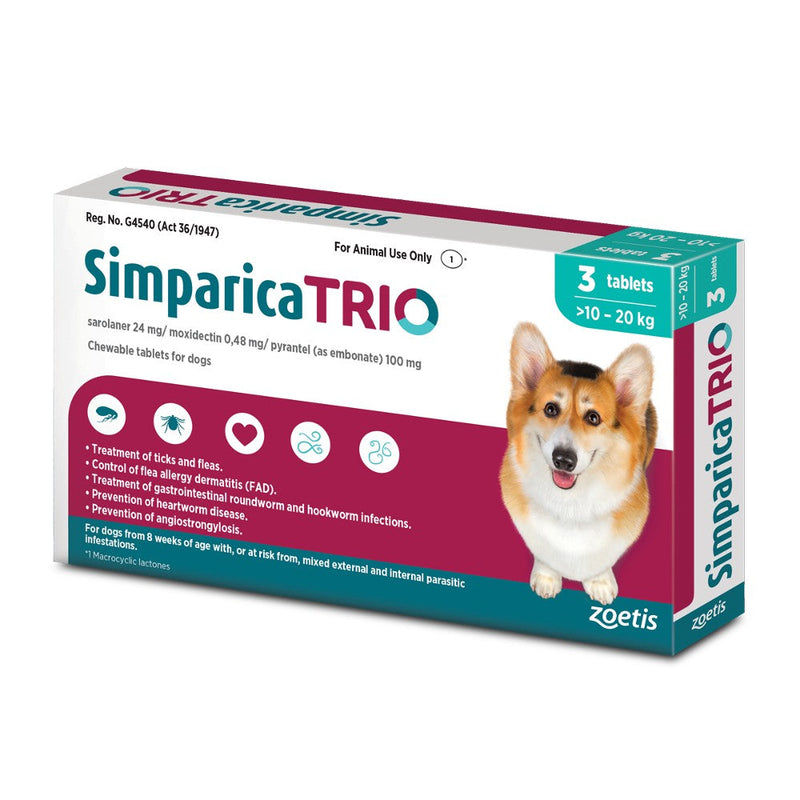 Load image into Gallery viewer, Simparica Trio Tablets for Dogs [Packs of 3 or Single Chew Tablets]
