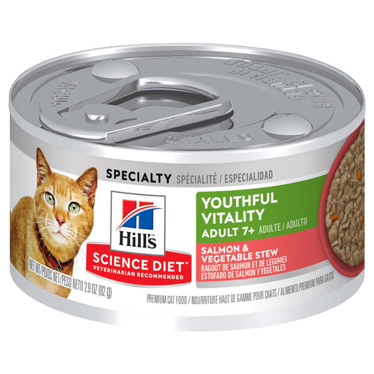Hill's Senior Vitality Adult Cat 7+ Canned Salmon & Vegetable Stew