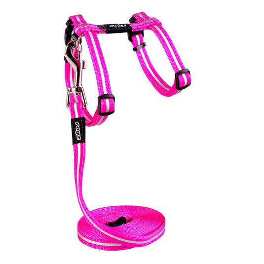 Rogz Alleycat Harness and Lead - Dayglo Yellow