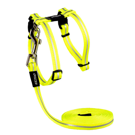 Rogz Alleycat Harness and Lead - Dayglo Yellow
